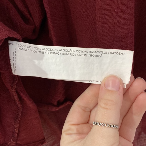 Mango Deep Red Tie Sleeve Blouse - Picture 4 of 9